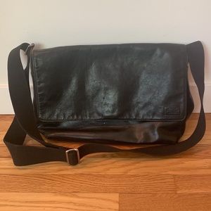 Jack Spade Black Leather Messenger Bag